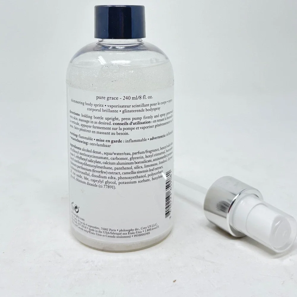 New Philosophy Pure Grace Shimmering Body Spritz 8oz Fragrance Mist Discontinued